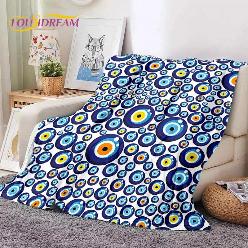 3D Evil Eye Turkey Blue Nazar Eye of Horus Мягкие фланелевые одеяла, плед, удобное одеяло для пикника, кровати, дивана, спальни