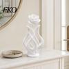 Space-saving Desk Decoration 3D Printed Rose Sculpture, Hollow Vase Floral Art Figurine with Matte Finish, Artistic Flower Sculpture Minimalist