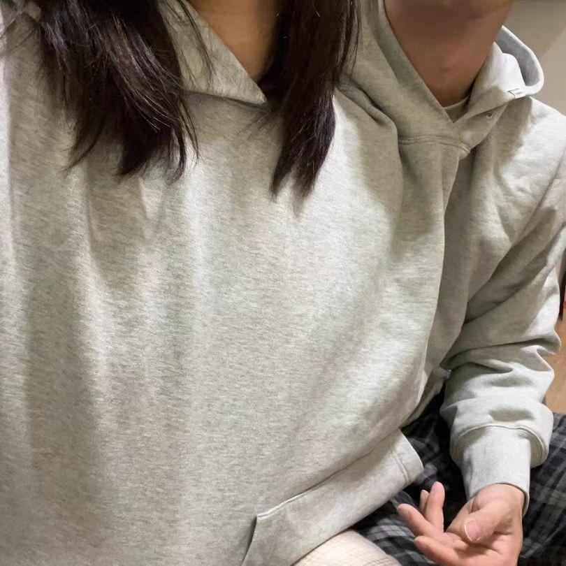 Серый комбинезон Creative Couple с капюшоном, двойной, интимный, свободного кроя, однотонный.