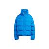 Originals Short Vegan Puffer Jacket With Stand-Up Collar And Solid Color Logo Women Outerwear Blue IJ8234