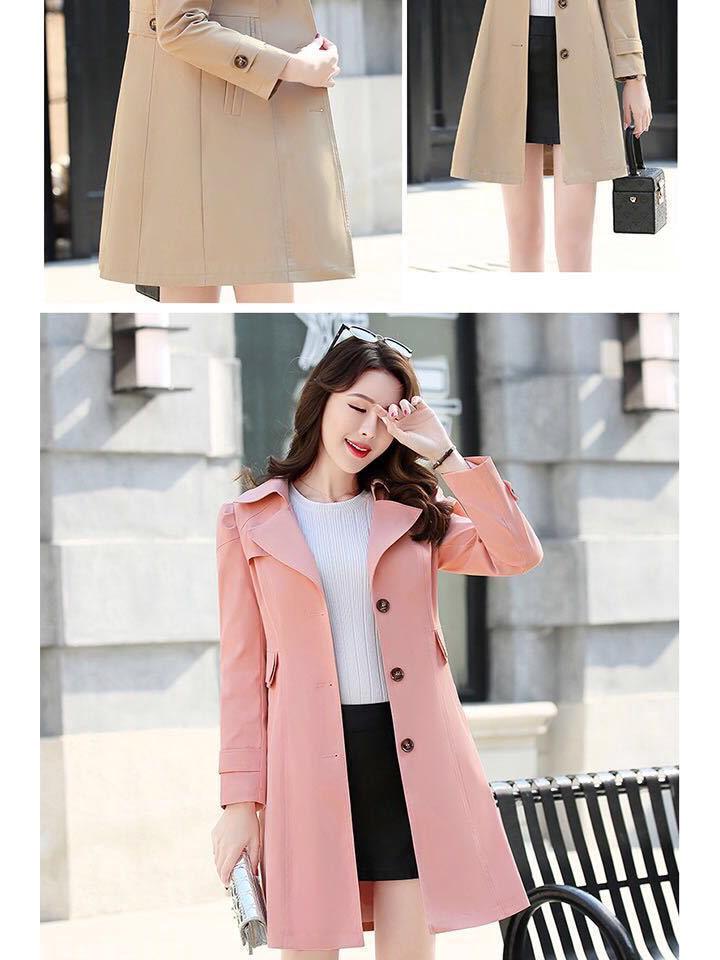 Women's Petite British-Style Trench Coat, Spring/Autumn 2025, Popular Mid-Length Casual Korean Design