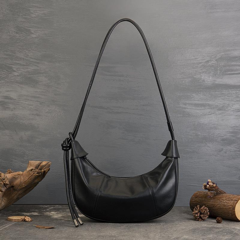 Johnature Сумка Moon Bag из натуральной кожи, повседневная, однотонная, для поездок на работу, большая вместимость, мягкая, из воловьей кожи, женские сумки через плечо