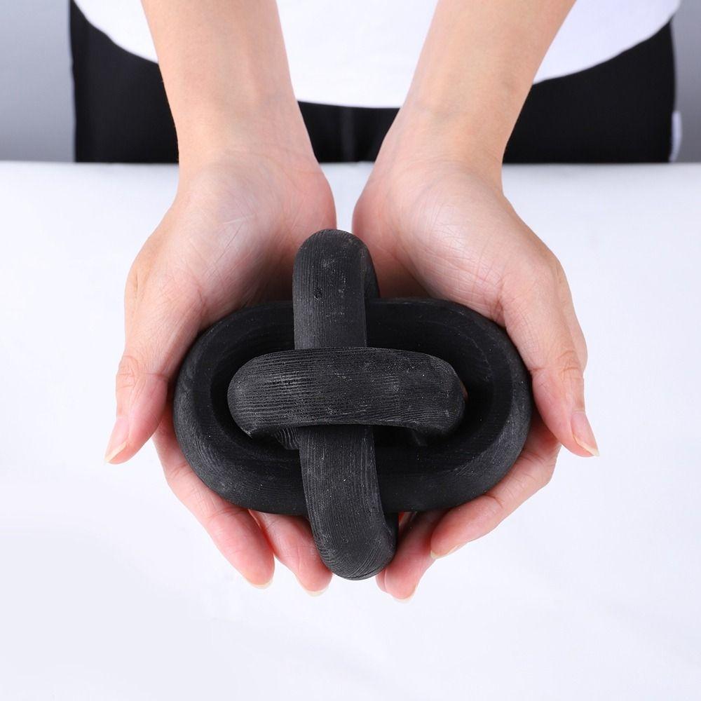 Rustic Design 3-Link Chain Art Craft Wooden Buckle Table Ornament Wooden Chain Ball Wood Knot