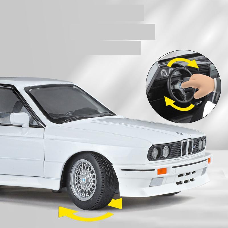 AAAOO1 1/24 BMW M3 E30 Модель Игрушечной Машинки Литая Металлическая Машинка Миниатюра С Инерционным Механизмом Звук Свет Двери Открываются Коллекция Подарок Для Мальчика Ребенка