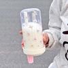 500ML Kawaii Bow Plastic Water Bottle With Straw Summer Bubble Tea Water Cup For Women Students Coffee Pearl Milk Tea Juice Cup