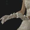 Bridal Gloves White Wedding Gloves White Bow Satin Satin Gloves Wedding Dress Thin