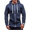 New Style Sweatshirt Zipper Hooded Sweatshirt Jacket Men's Solid Color Cardigan