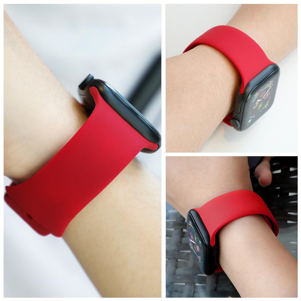Силиконовый ремешок для Apple Watch Band 41 мм, 44 мм, 38 мм, 45 мм, 40 мм, 42 мм, дышащий ремешок для часов, браслет iWatch series 7, 6, 5, 4, 3, 2, 1