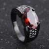 Ruby-Inlaid Black Gunmetal & Gold-Plated Rings for Men and Women - Perfect for Parties & Weddings.