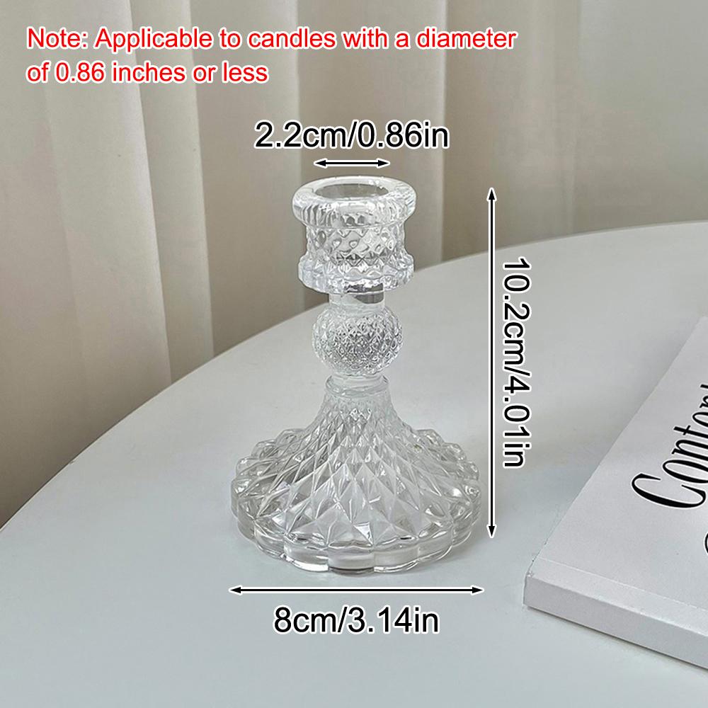 1PC Retro Crystal Candle Holder - Glass Romantic Candlelight Dinner Wedding Photography Props - Halloween Decorations