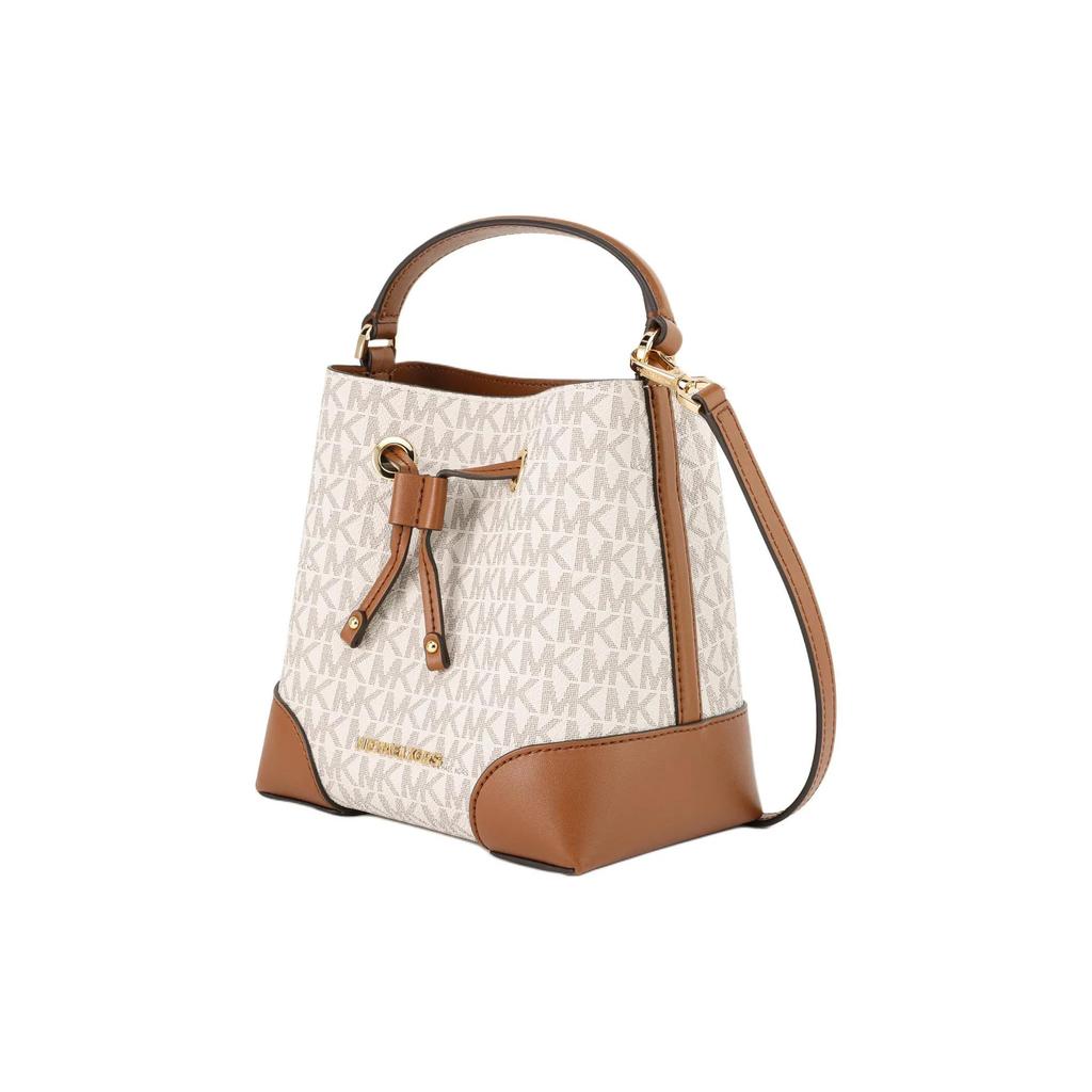 MICHAEL KORS Mercer Coated Canvas Handbag Small Women's White Brown (Unisex) Handbags 35F2GM9M1B VANILLA