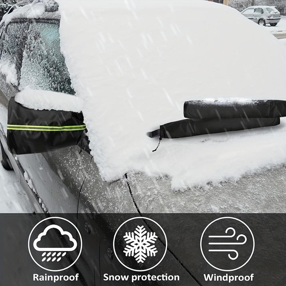 1 Pair 600D Oxford Cloth Car Rearview Mirror Cover Thickened Rainproof Snow-Proof Cover