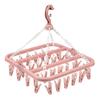 Foldable Drip Hanger with 32 Clips - Plastic Hanging Drying Rack for Clothes Underwear Socks