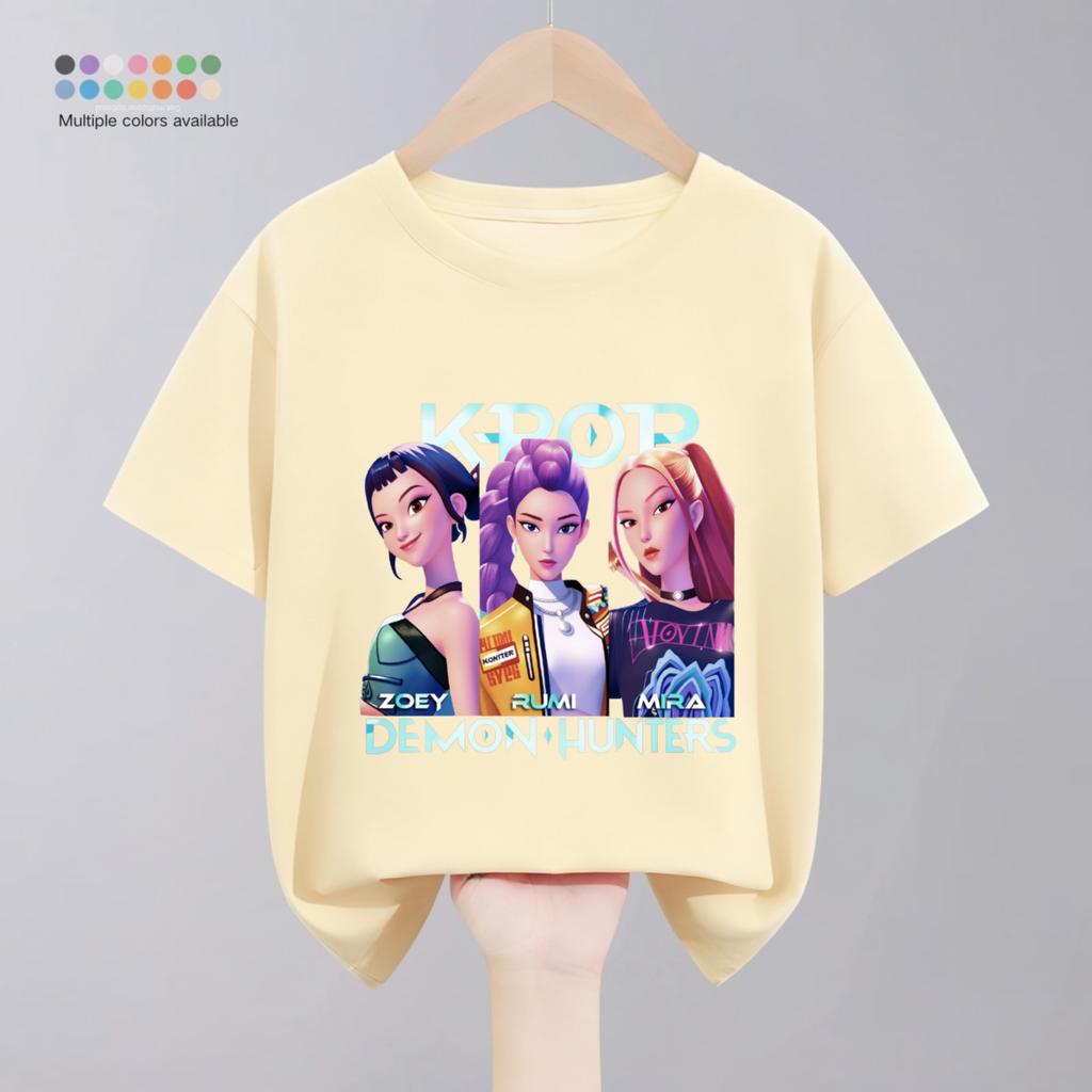 Kpop Охотники на демонов Детская одежда Футболки Летние Новая мода Популярные Топы с коротким рукавом Футболка Детская одежда Повседневные футболки