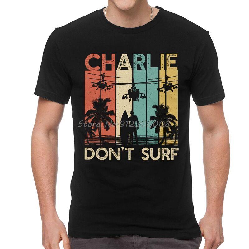 Футболка Charlie Dont Surf Мужская Графическая Футболка Хлопок Военная Вьетнамская Война Апокалипсис Сегодня Футболка Городская Футболка Топ Уличная Одежда