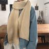 Женский шикарный шарф крупной вязки в стиле Харадзюку, зимний, в корейском стиле, универсальный, утолщенный, теплый, грелка для шеи, однотонный