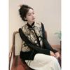 Retro Jacquard Fringed Vest 2025 New Stand-up Collar Super Good-looking Vest Temperament Top