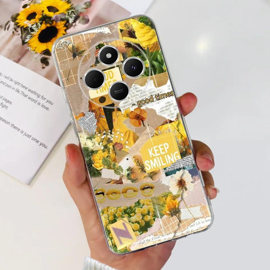 Чехол для Xiaomi Poco C75 2024 Новый Стильный Цветок Мягкий Прозрачный Силиконовый Чехол для Телефона Для Xiaomi Poco C75 4G C 75 PocoC75 Coque