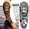 1 PC 480*170MM Full Arm Temporary Tattoo Sticker Sleeve Men Women Fashion Sexy Fake Tattoo Wolf  Lion Tiger Painting Tattoo Skull Angel Tattoo