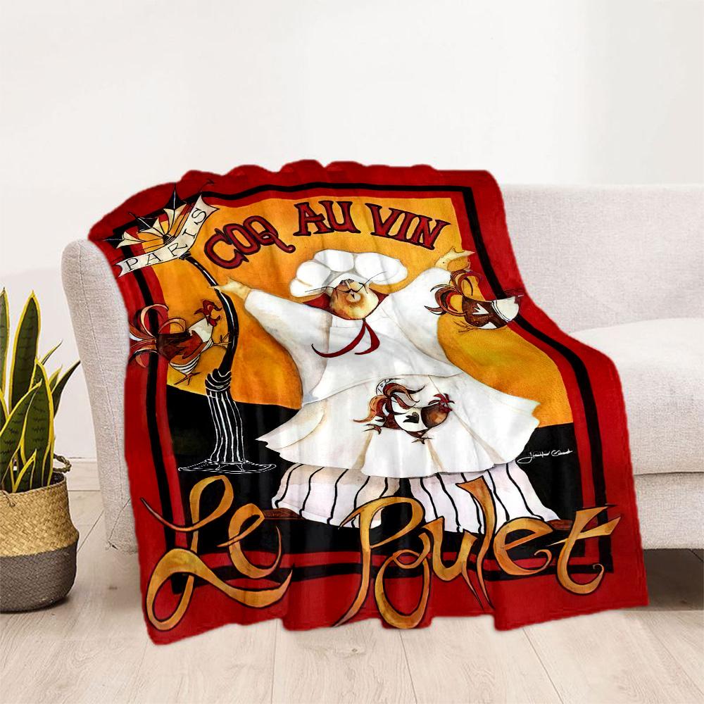 Chef Wine Blanket Ultra-Soft Suitable for Seaside Couch Chair Four Seasons Multipurpose Warmthful Decor Perfect Gift for Relatives and Friends