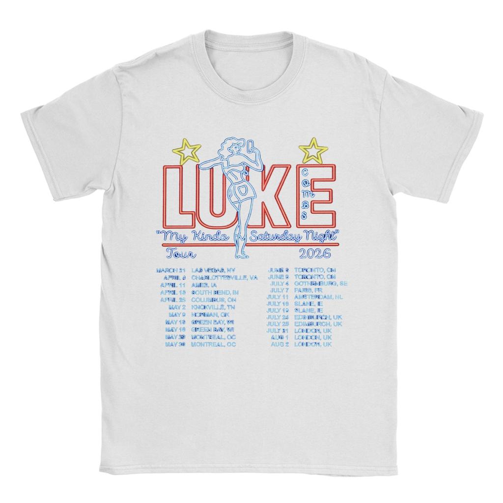 Unisexs Luke Combs My Kinda Saturday Night Tour T Shirts Cotton Tops Summer Funny ShortSleeve T Shirt O Neck Fashion Print Tshirt