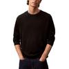 Solid Color Crew Neck Pullover Sweater Unisex Sweater Black 40EM332-UB1