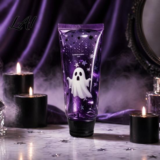 Fun Halloween Decoration Toy Ghost Toothpaste Squeeze Stress Ball Purple Glitter Flow Slow Rising Themed Fidget Gift Toy Decompression for