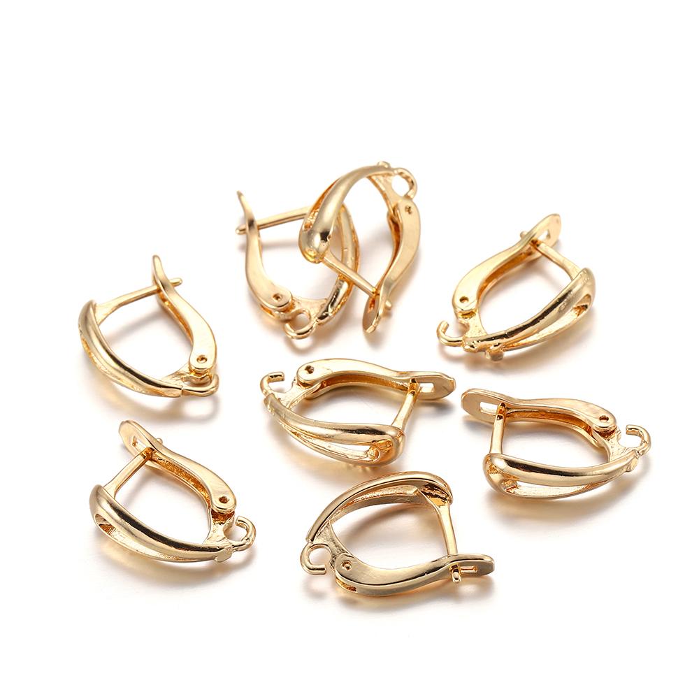 6-12 шт./лот, латунные французские серьги, крючки, зажимы, рычаг, задняя застежка с открытой петлей для изготовления ювелирных изделий своими руками, фурнитура, аксессуары