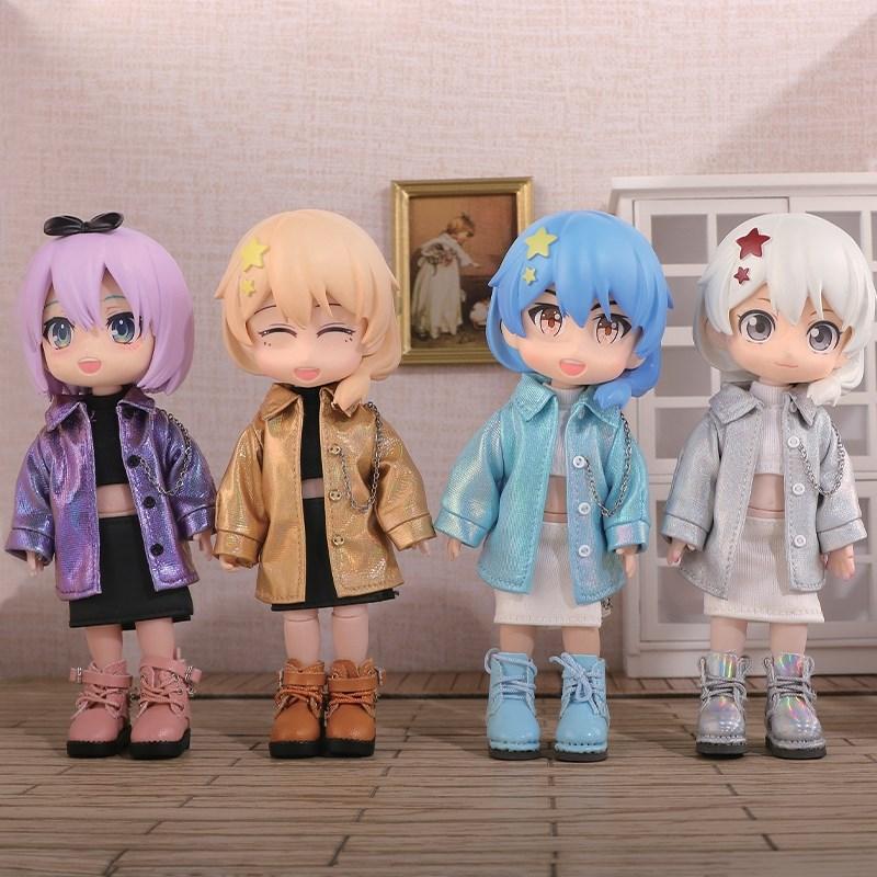 Идеальный костюм с кожаной юбкой в стиле High Street для кукол ob11, obitsu 11, Molly, GSC, 1/12 BJD, аксессуары для кукол, одежда, одежда для кукол BJD