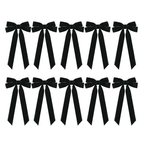 10 шт. Бархатные рождественские банты 5" X 10" Винтажные банты из ленты Украшения для рождественской елки Деревенские поделки Подарочные банты для дерева Венка Гирлянды Праздничный декор