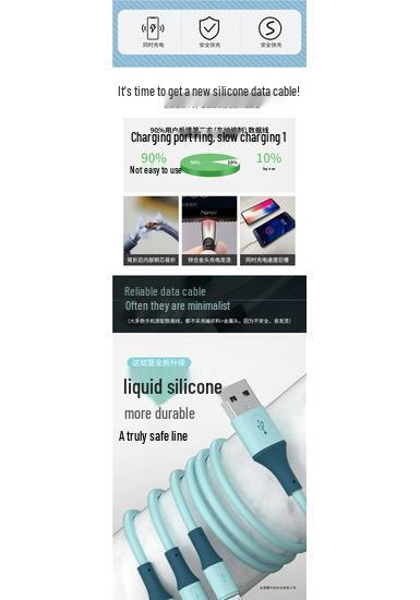 3-в-1 Кабель для быстрой зарядки для Apple, iPhone, Huawei, OPPO, Xiaomi