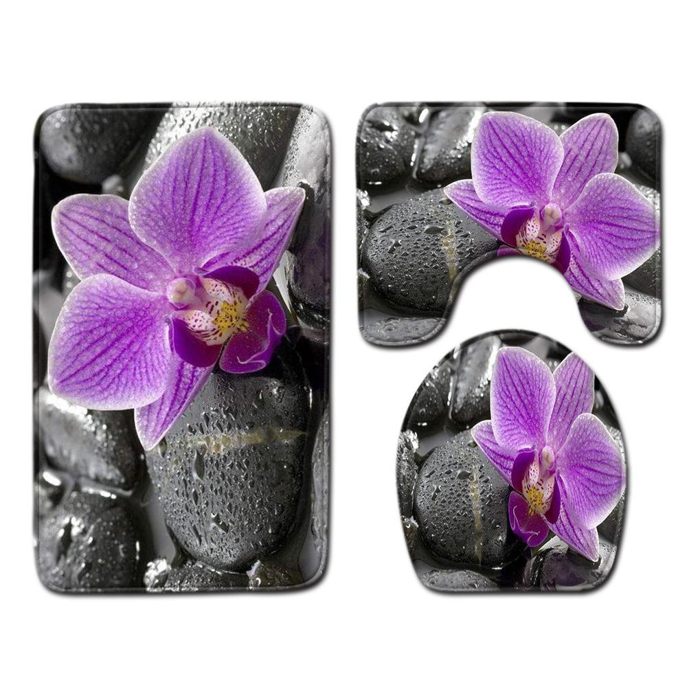 Bathroom Floor Mat Bathroom Mat Toilet Three-Piece Set