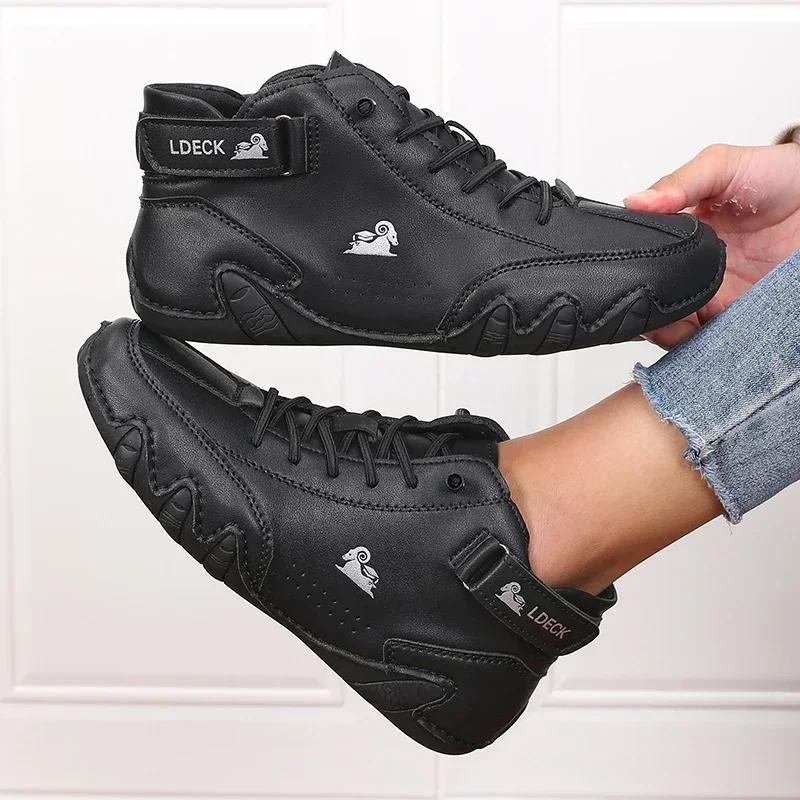 Женская дорожная обувь Модная уличная ретро Прочная Водонепроницаемая на мягкой подошве Шнуровка Обувь Высокого качества Противоскользящие Походные ботинки