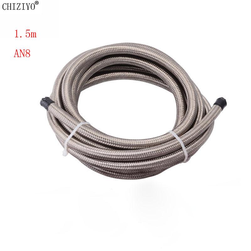 1.5/3/6M AN4 AN6 AN8 AN10 Stainless Steel Braided Hose Fuel Line/ Brake Line/Oil Cooler Pipe