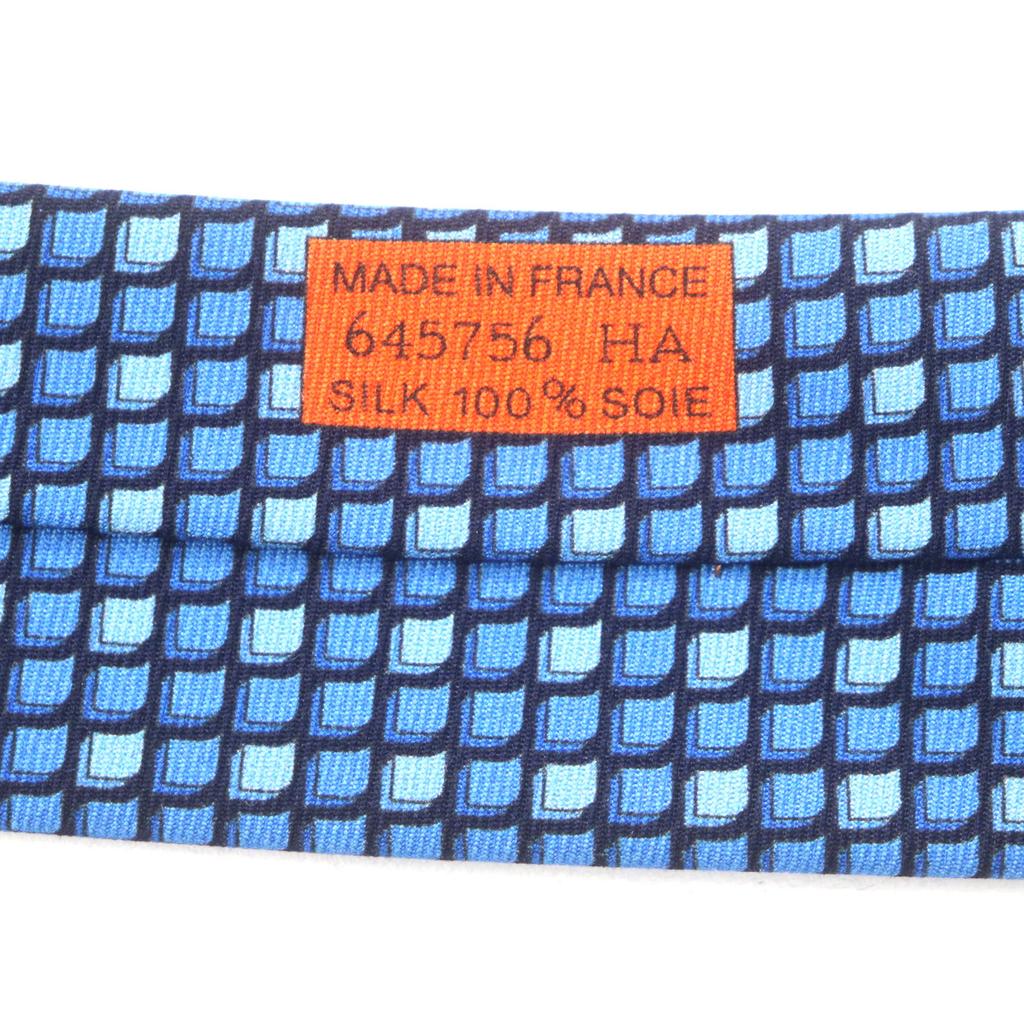 Безупречный галстук HERMES CRAVATE HEAVY TWILL Общий рисунок шелк мужской 645756 Б/у