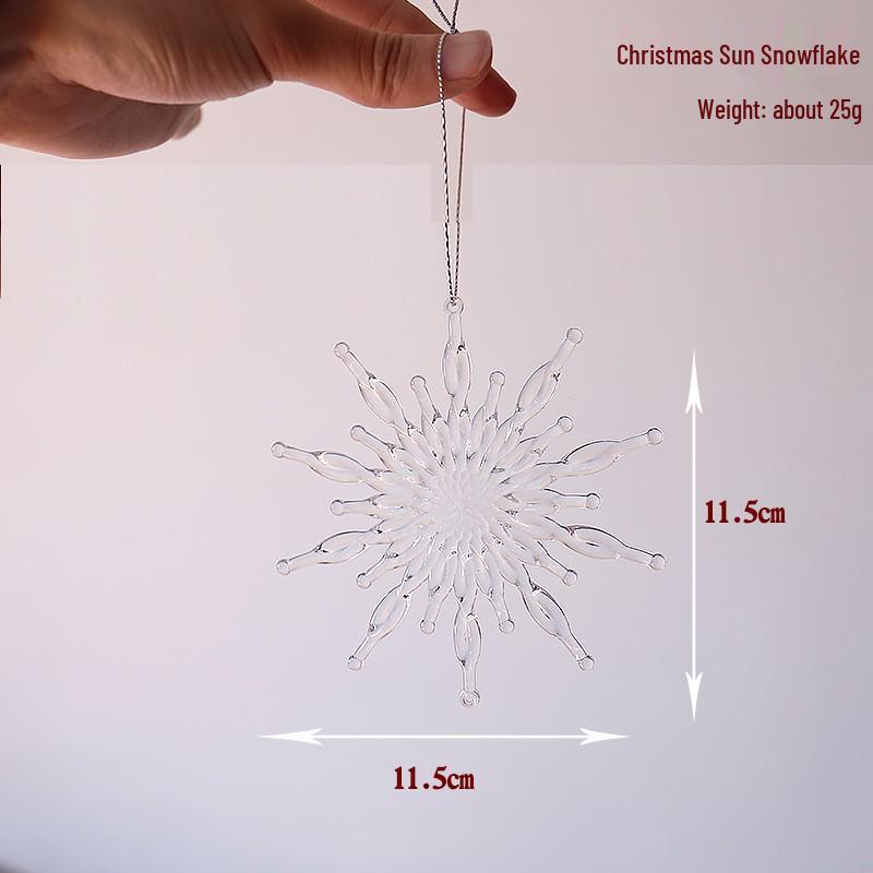 Снежинка Новогодняя елочная игрушка: Акриловая сосулька для праздничного украшения или свадебной инсталляции, прозрачно-белая