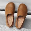 Suede Clogs Cork Footbed Clogs for Men Soft Leather Muller Shoes Slip-on Beach Slippers Stylish Male Half Drag Comfy Lazy Flats