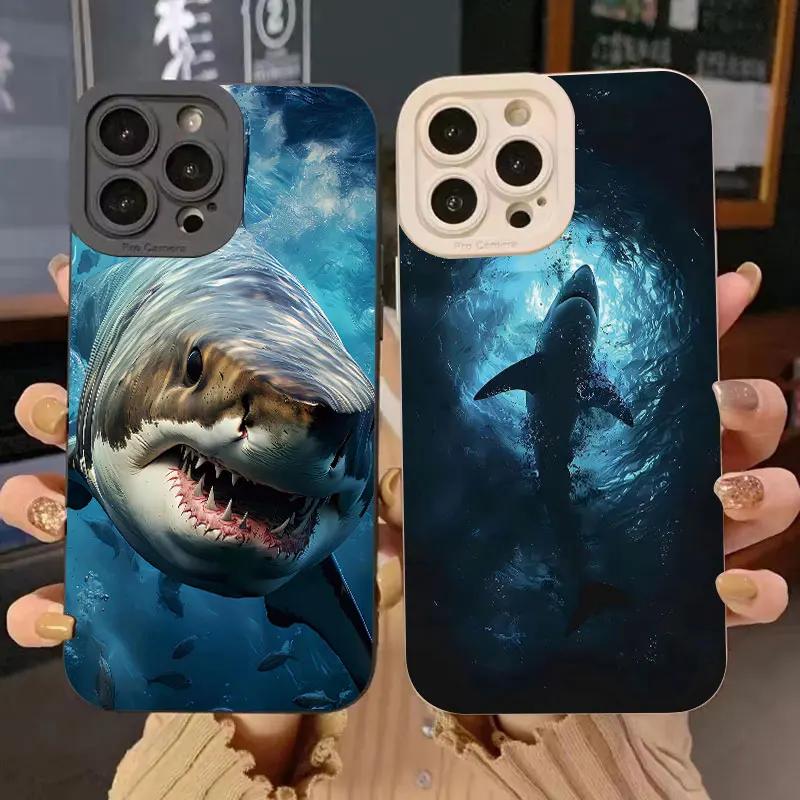 Чехол для телефона 'Плавающий китовый акула в океане' для iPhone 16 13 12 11 14 15 Pro Max 13 Mini X XS XR Max SE Plus Ударопрочная задняя крышка