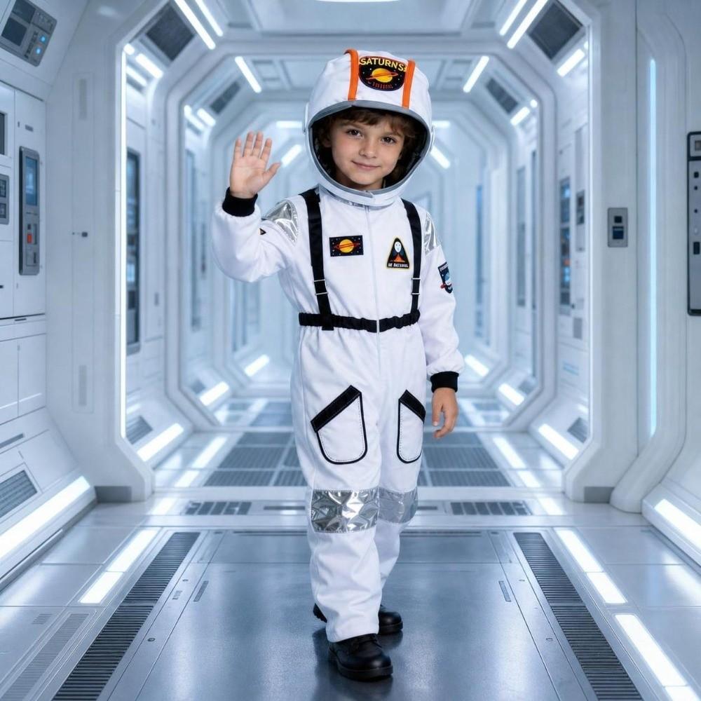 Role Play Child Astronaut Jumpsuit Costume Space Theme Halloween Costume Role Play