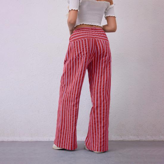 Женские длинные брюки с низкой посадкой, эластичной талией, регулируемые повседневные брюки с карманами, свободные