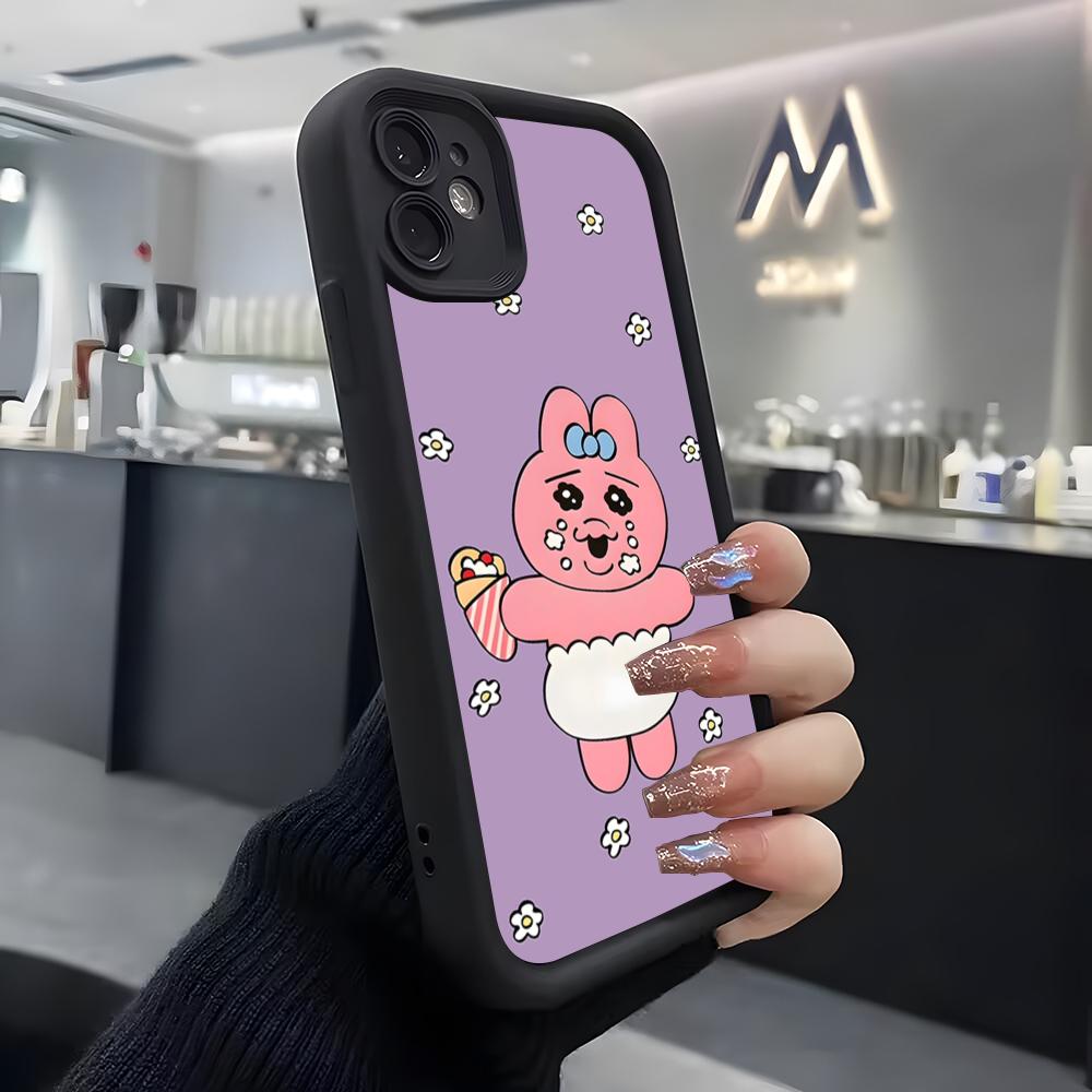Смешной Чехол для Телефона Opanchu Usagi Для IPhone Air 17 Pro Max 16 E 15 14 Pro Max 13 12 11 Mini Plus Мягкий Силиконовый Черный Чехол
