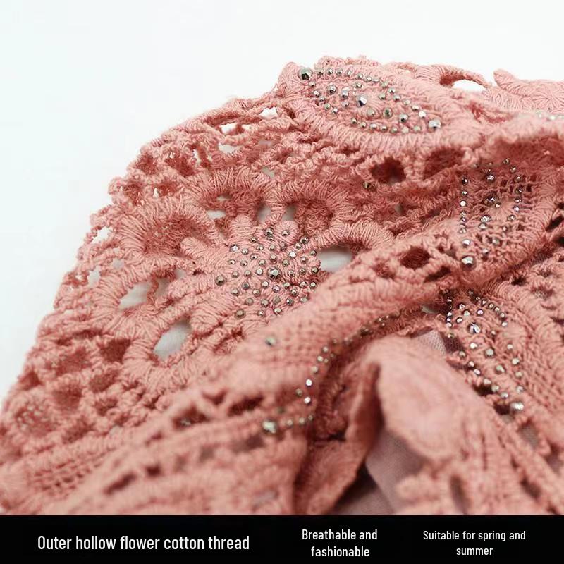 Women's Spring & Summer Floral Dot Baotou Hat - Lightweight, Double-Layered for Gray Hair Coverage