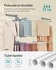 SONGMICS LLR701W01 Portable Clothes Airer with Wheels 4 Levels Foldable 63.5 x 128 x 173 cm, Large Capacity, Easy Assembly, Indoor and Outdoor Use