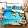 Гавайское побережье Постельный комплект Набор пододеяльников 3d Постельное белье Цифровая печать Постельное белье размера Queen Модный дизайн