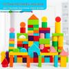 100-Piece Colorful Wooden Building Blocks: Early Education Shape Matching Puzzle for Children