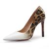 Summer Leopard Pointed Toe High Heels Women Shallow Mouth Single Shoes Gradient Nightclub Sexy Womens Pumps 6-10Cm Heels