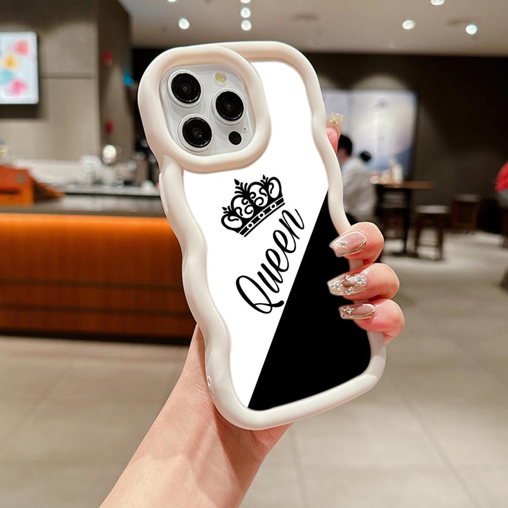 Мягкий чехол для телефона Macaron Big Wave для iPhone 11 12 13 14 15 Samsung A13 A14 A15 A23 A24 A25 A54 A55 Xiaomi Redmi Note 13, чехол A17 Пара Queen King