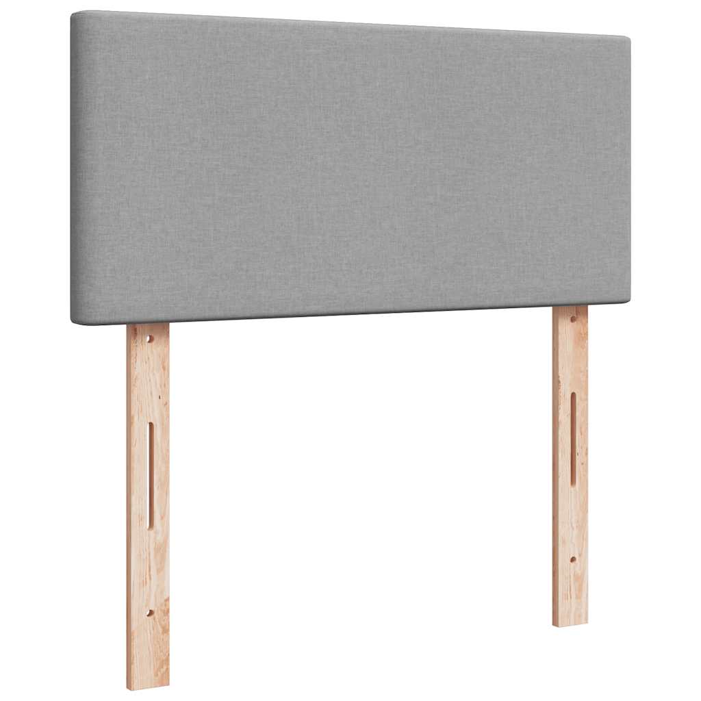 Enjoy restful nights with this ottoman bed with mattress in light grey measuring 80 x 200 cm upholstered in fabric