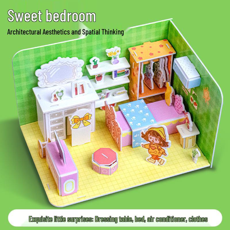 3D Стереоскопический Домик-Пазл DIY для Детей 3-6 лет - Образовательная Бумажная Поделка