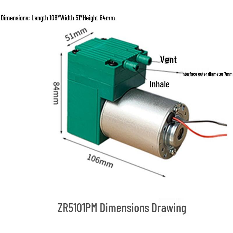 Miniature DC Vacuum Diaphragm Air Pump for Pressure Boost and Packaging
